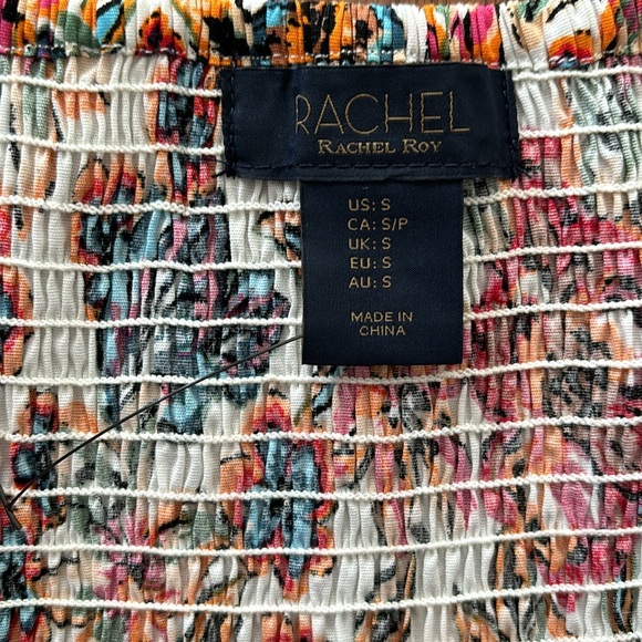 RACHEL ROY FLORAL PUFF SLEEVE CROP TOP - Picture 7 of 9